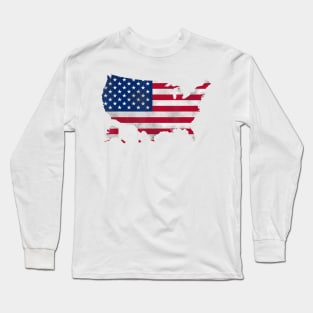 American Flag Red White And Blue Stars And Stripes Long Sleeve T-Shirt